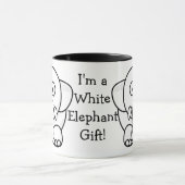 Grappig kerstcadeautje: Echte witte olifantencadea Mok (Midden)