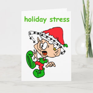 Grappig kerstcadeautje Elf Holiday Stress-kerstkaa Feestdagen Kaart