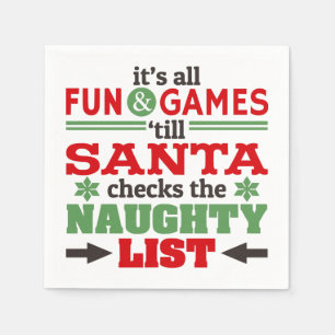 Grappig kerstcadeautje Typografie in rood/groen Servet