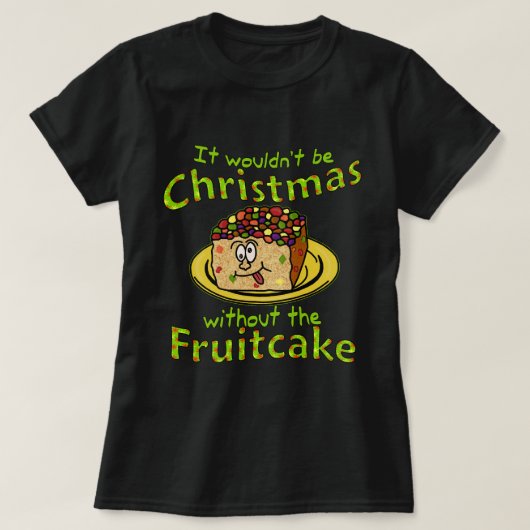 Grappig kerstCartoon Fruitcake v2 T-shirt (Design voorkant)