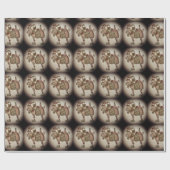 Grappig kerstdanserend geit-papier cadeaupapier (Vlak)