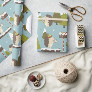 Grappig kerstegel-Kind Cadeaupapier