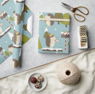 Grappig kerstegel-omslagpapier cadeaupapier