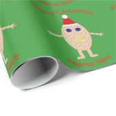 Grappig kerstei-papier cadeaupapier (Rol Hoek)