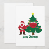 Grappig kerstfeest 2020 Kerstman en versierde boom Feestdagenkaart (Voorkant / Achterkant)