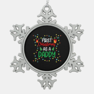 Grappig kerstfeest als eerste kerstdag als papa ca tin sneeuwvlok ornament