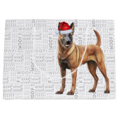 Grappig Kerstfeest Belgisch Malinois Hondenliefheb Groot Cadeauzakje (Voorkant)