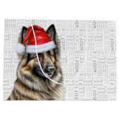 Grappig Kerstfeest Belgisch Tervuren Hondenliefheb Groot Cadeauzakje (Achterkant)