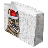 Grappig Kerstfeest Belgisch Tervuren Hondenliefheb Groot Cadeauzakje (Achterkant Gekanteld)