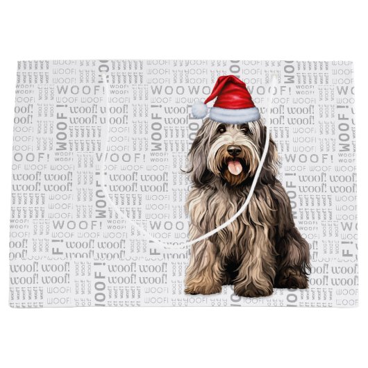 Grappig Kerstfeest Bergamasco Hondenliefhebber Groot Cadeauzakje (Voorkant)
