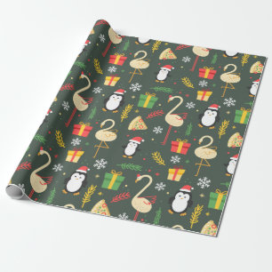 Grappig kerstfeest cadeaupapier