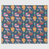 Grappig kerstfeest cadeaupapier (Vlak)