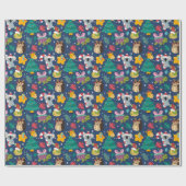 Grappig kerstfeest cadeaupapier (Vlak)