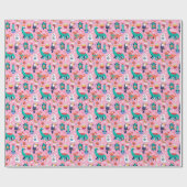 Grappig kerstfeest cadeaupapier (Vlak)