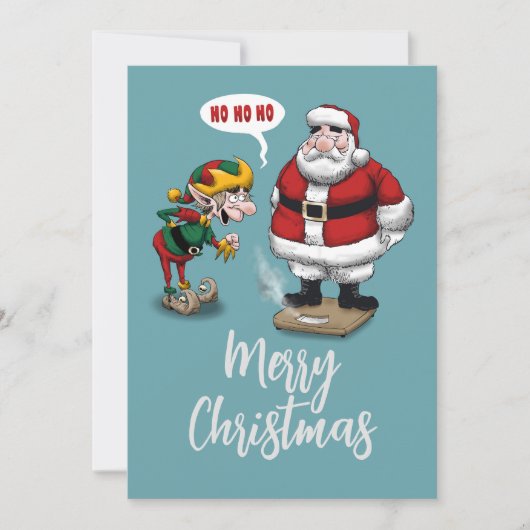 Grappig kerstfeest Cartoon Feestdagenkaart (Voorkant)