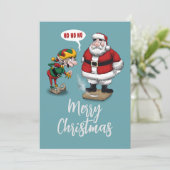 Grappig kerstfeest Cartoon Feestdagenkaart (Staand voorkant)