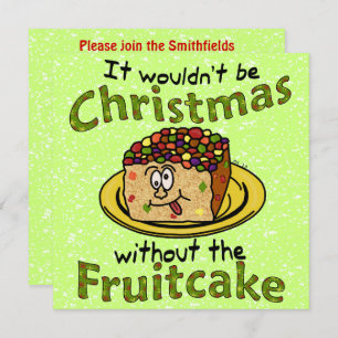 Grappig kerstfeest Cartoon Fruitcake Kaart