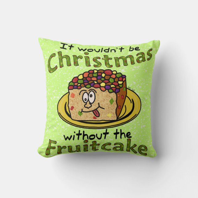 Grappig kerstfeest Cartoon Fruitcake Kussen (Voorkant)