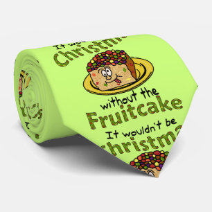 Grappig kerstfeest Cartoon Fruitcake Stropdas