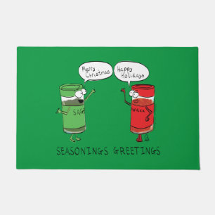 Grappig kerstfeest Cartoon Kokerspecerijen Deurmat