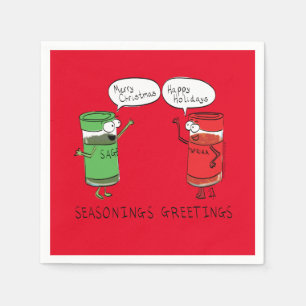 Grappig kerstfeest Cartoon Kokerspecerijen Servet
