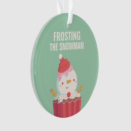 Grappig kerstfeest, dat de Snowman Cupcake kanst Ornament (voorkant)