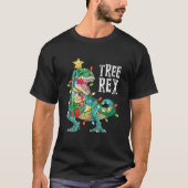 Grappig kerstfeest Dinosaur Tree Rex Pajamas Manne T-shirt (Voorkant)