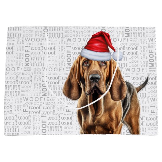 Grappig kerstfeest Dog Bloodhound Lover Holiday Groot Cadeauzakje (Voorkant)