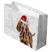 Grappig kerstfeest Dog Bloodhound Lover Holiday Groot Cadeauzakje (Voorkant Gekanteld)