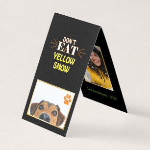 Grappig kerstfeest Dog eet geen geel sneeuwbal Kaart