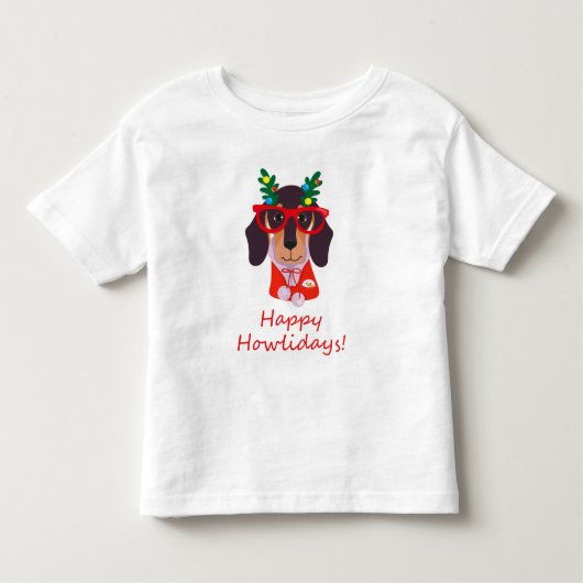 Grappig kerstfeest Doxie Dachshund Cute Kinder Shirts (Voorkant)