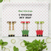 Grappig Kerstfeest Elf Theedoek (Gevouwen)