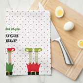 Grappig Kerstfeest Elf Theedoek (Quarter Fold)