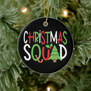 Grappig kerstfeest Familie Holiday Keramisch Ornament