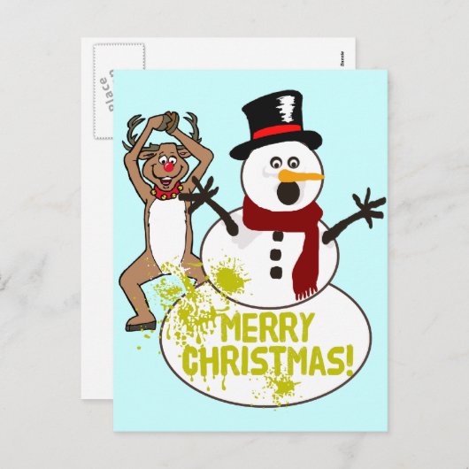 Grappig kerstfeest feestdagenkaart (Voorkant / Achterkant)