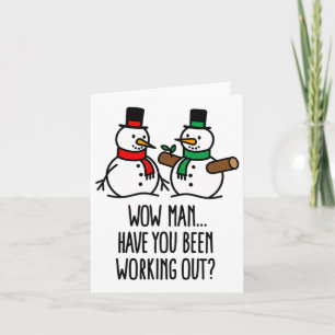 Grappig kerstfeest Funny Gym Bodybuilding Workout  Kaart
