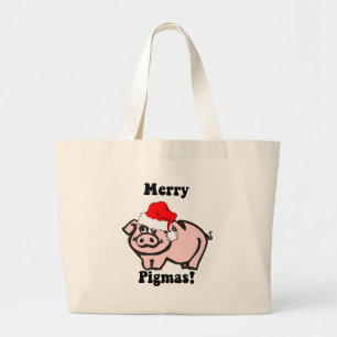 Grappig kerstfeest grote tote bag