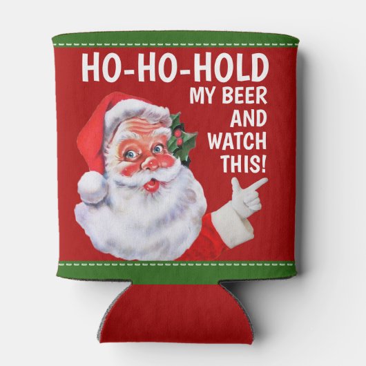 Grappig kerstfeest | Ho-Ho-Hold My Beer & Watch th Blikjeskoeler (Achterkant)