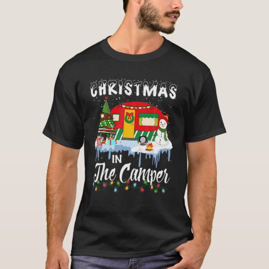 Grappig kerstfeest in Camper Camping RV T-shirt (Voorkant)