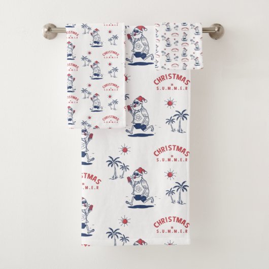 Grappig kerstfeest in juli bad handdoek (Insitu)