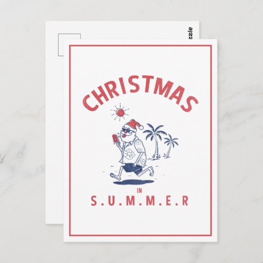 Grappig kerstfeest in juli briefkaart (Voorkant / Achterkant)