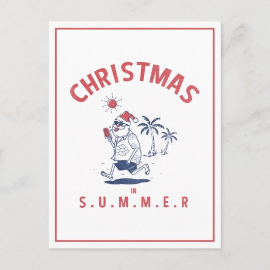 Grappig kerstfeest in juli briefkaart (Voorkant)