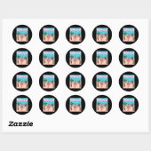 Grappig kerstfeest in juli Flamingo strand kerstmi Ronde Sticker (Vel)