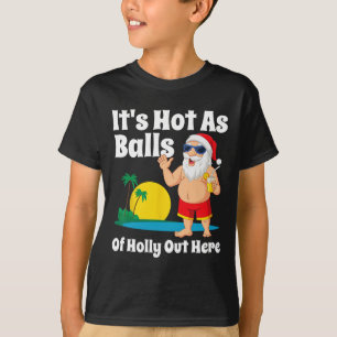 Grappig kerstfeest in juli heet als kerstman zomer t-shirt