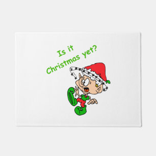 Grappig kerstfeest Joke overweldigd Elf Xmas Holid Deurmat