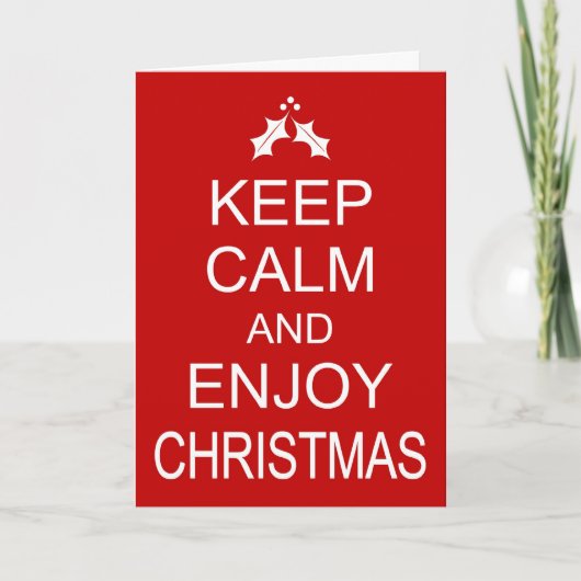 Grappig kerstfeest Kaart BEWAART CALM EN GEEFT CHR (Voorkant)