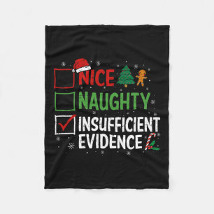 Grappig Kerstfeest Leuk Naughty Onvoldoende Bewijs Fleece Deken
