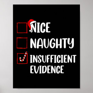 Grappig Kerstfeest Leuk Naughty Onvoldoende Bewijs Poster