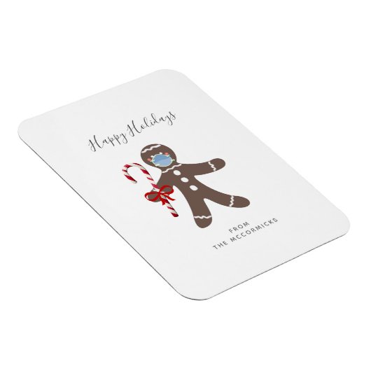 Grappig kerstfeest Mask Gingerbrood Man Greeting Magneet (Rechterzijde)