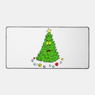 Grappig kerstfeest met boom verloren tijdens kerst bureaumat